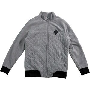 Society of the Sun‎ Quilted Jacket Mens Medium Gray Full Zip Bomber Casual